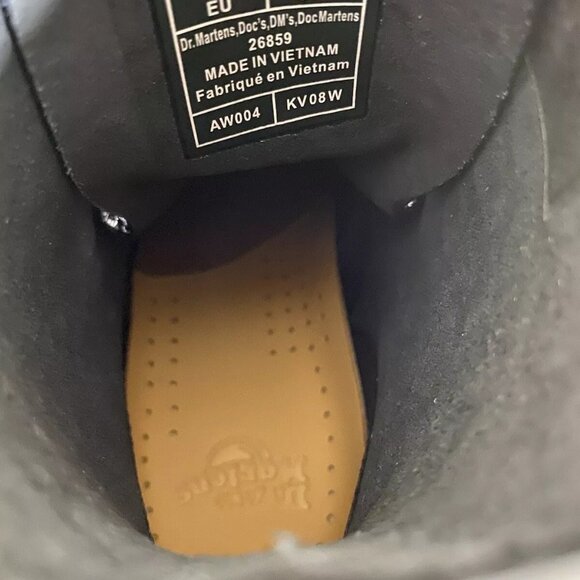 Dr. Martens 1460 Boots Black Patent Leather Lamper Leopard Embossed Women Size 5 - Picture 8 of 9